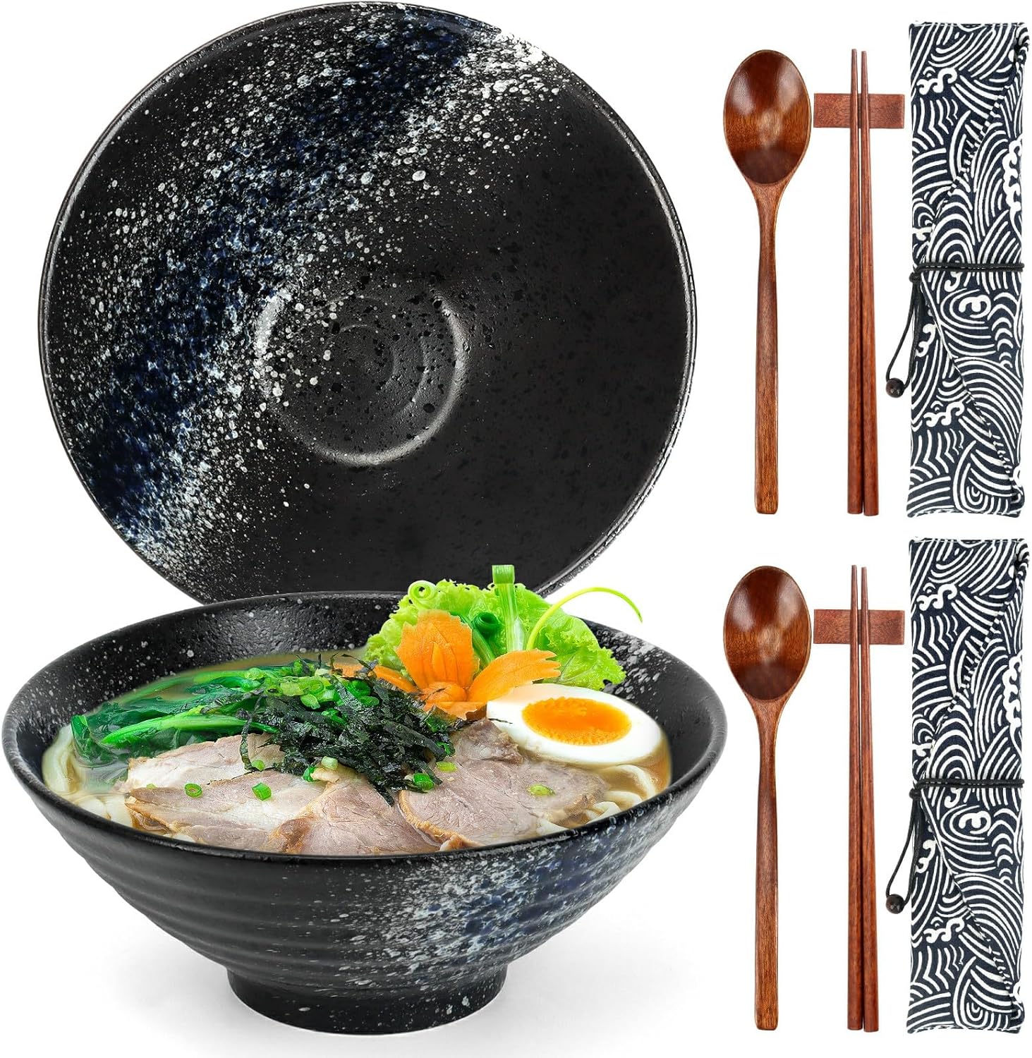 Lot 2 bols ramen japonais en céramique 1050 ml Vendos85 - Mathon