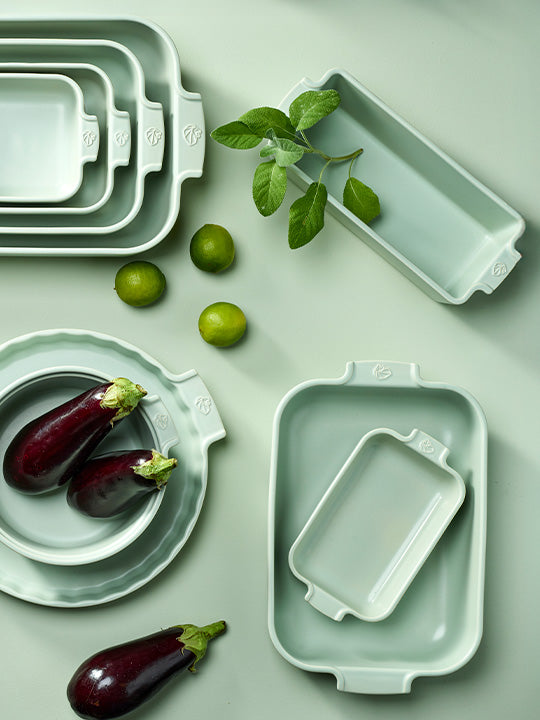 Appolia Plat Four Céramique Carré Vert Sauge 28 cm - 11in Peugeot - Mathon - 4