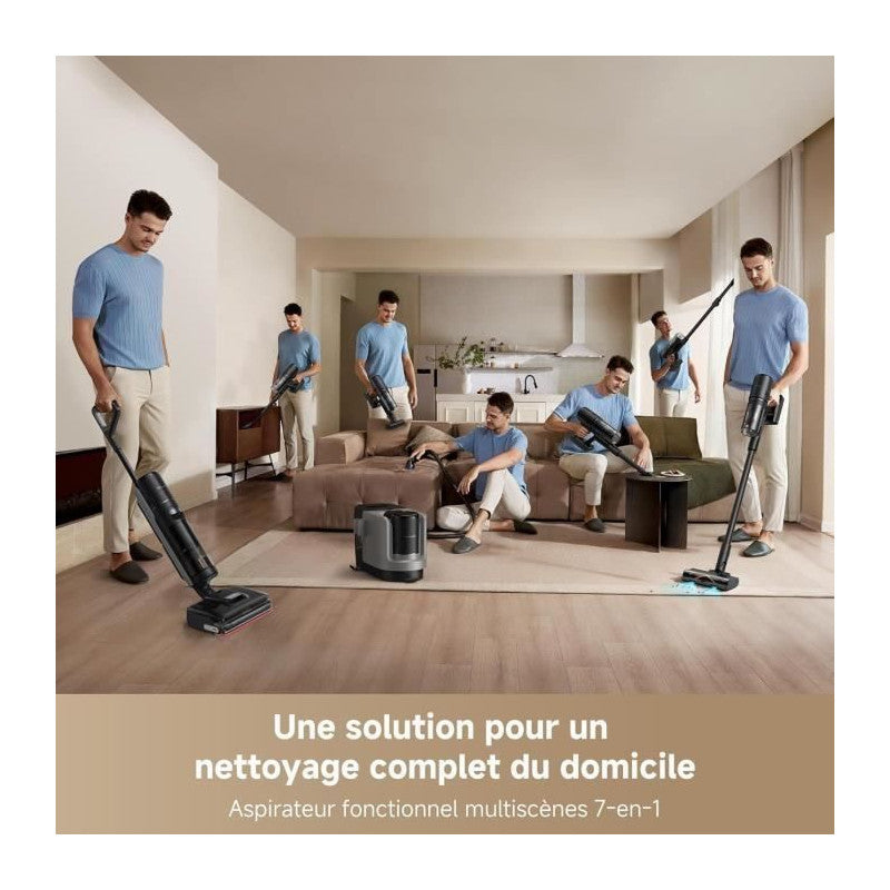 H15 Mix Aspirateur Laveur 7-en-1 - Bras Robotique Ia - Nettoyage Des Bords Triple - 23 Kpa - Lavage Brosse A L