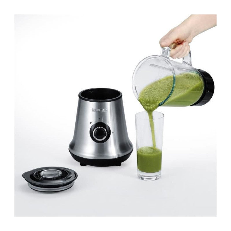 Sm3734 Blender, Recipient En Verre D1l Amovible, 2 Vitesses + Fonction Pulse, 22 000 Tours/min, Range Cable, Inox / Noir Severin - Mathon - 2