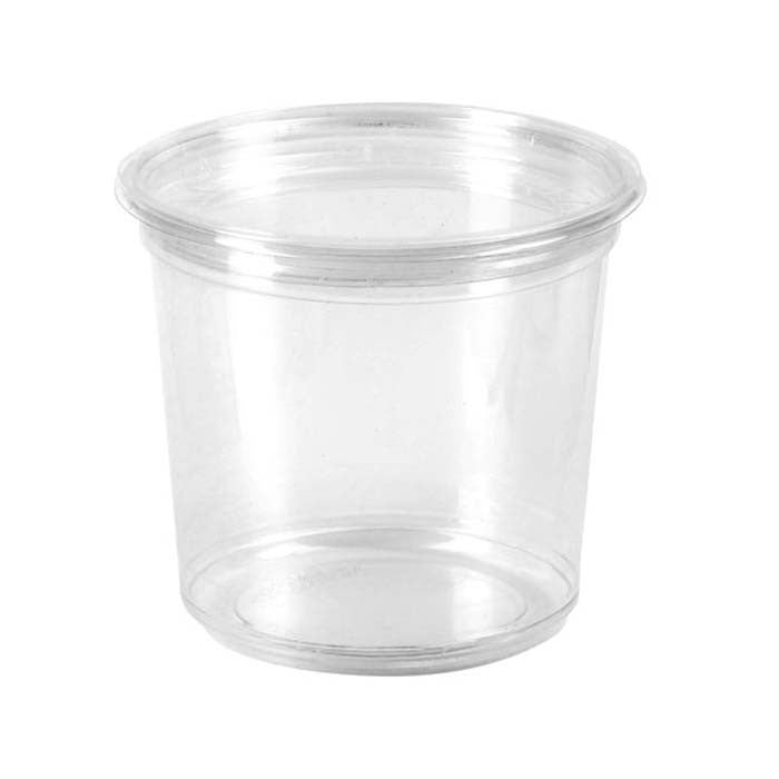 50Pcs - Pot Deli rond PLA transparent  H69mm 750ml FirstPack - Mathon