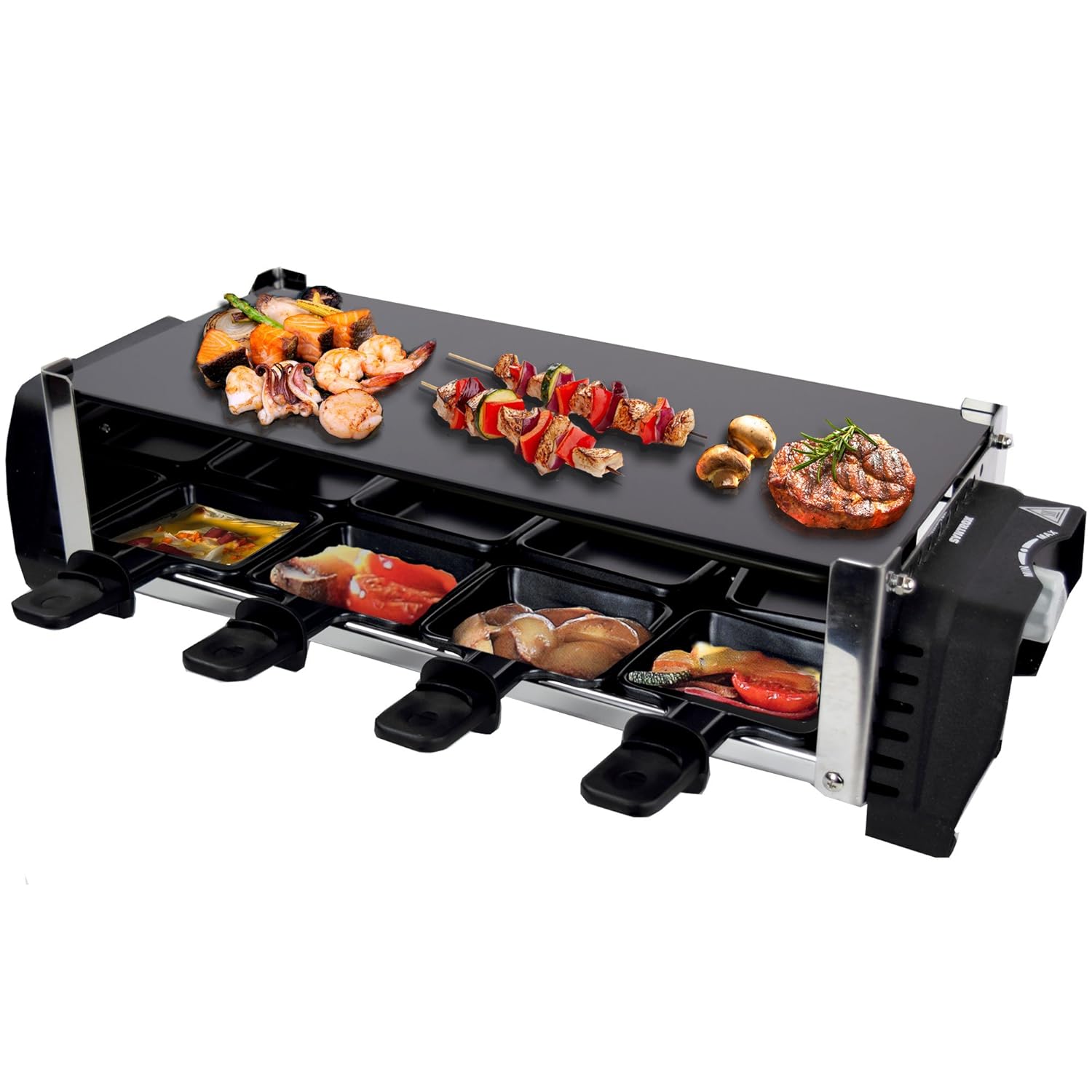 raclette grill avec plaque en vitrocéramique pour 8 personnes Syntrox - Mathon