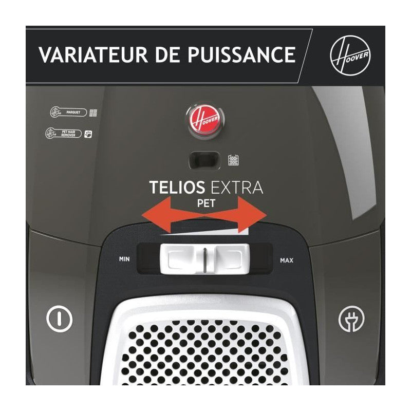 Aspirateur Traineau Sac -   Telios Extra Txl20pet - 700 W - 3,5 L - 69 Dba - Spécial Animaux Hoover - Mathon - 4