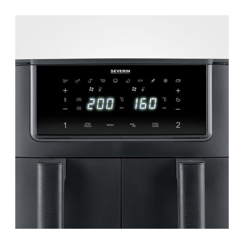 Friteuse A Air Chaud -   - Airfryer Fr2463 - Capacité 8 L - Double Cuve - 10 Programmes - 2600 W Severin - Mathon - 3