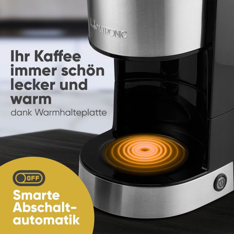 Machine à café 1,5L 800W Inox Clatronic KA3808-Inox Clatronic - Mathon - 5