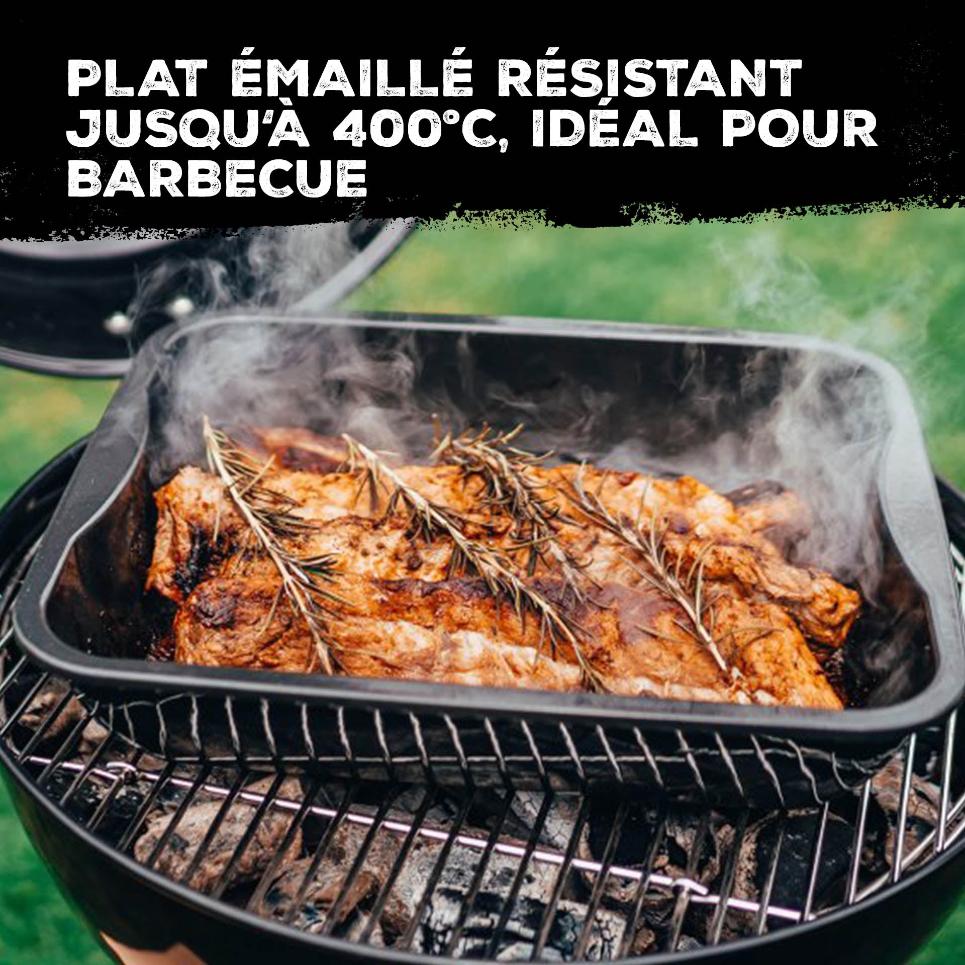 Plat à four en acier émaillé 40 x 34 cm  Barbecue FM Professional - Mathon - 4