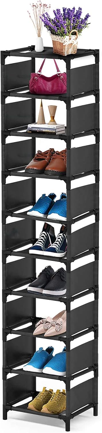 Étagère Chaussures à 10 Niveaux, Porte-Chaussures, pour 10 Paires noir Vendos85 - Mathon