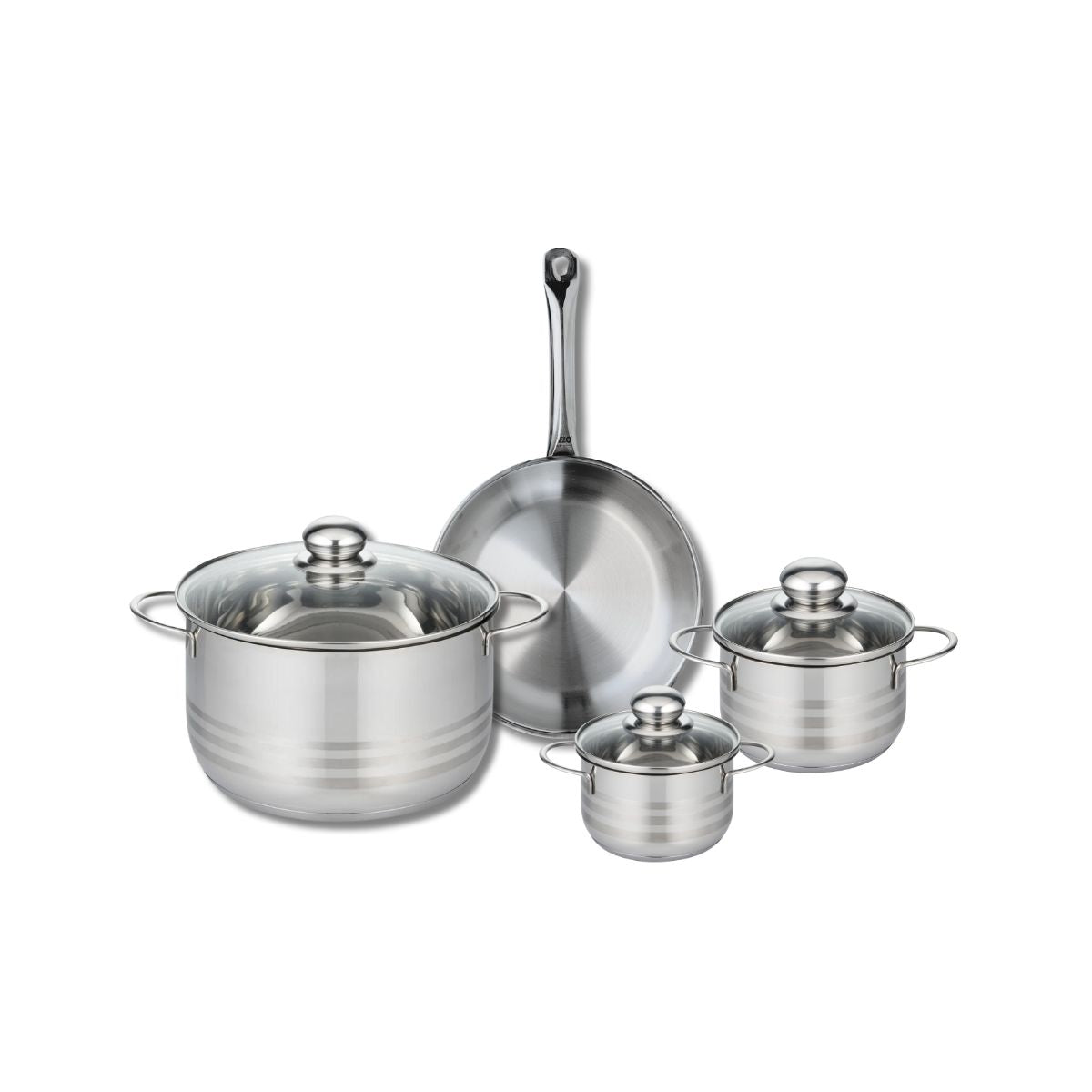 Ensemble de 1 Poêle de cuisson 24 cm et 3 faitouts 12, 14 et 24 cm  Profi Brillant Elo - Mathon - 1