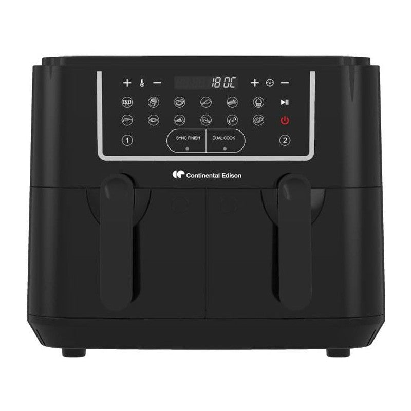 Friteuse A Air Sans Huile Continental Edison - Rfrsh24002cb - 9 L - Double Bacs - 2400w - Noir Continental Edison - Mathon - 1