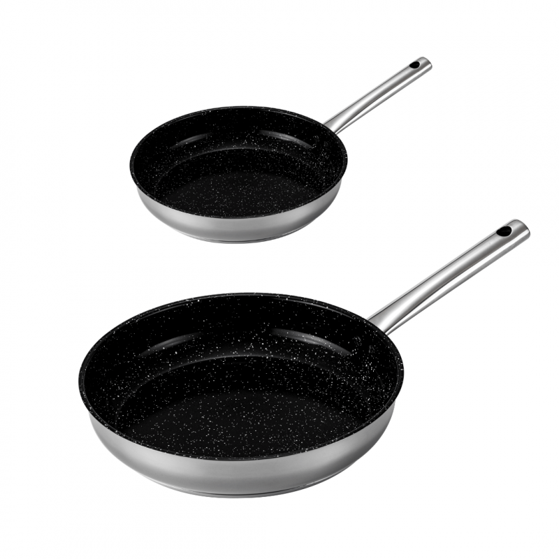 Poêle inox KitchenPro 24cm et 28cm Venteo - Mathon - 1