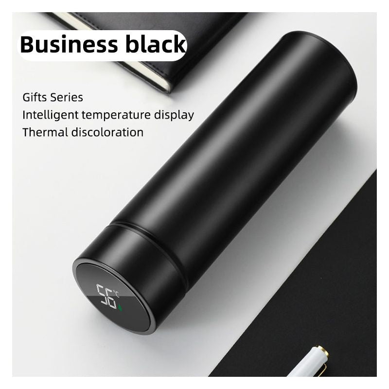 Bouteille isotherme en acier inoxydable 500ml avec affichage de la température Noir Herzberg HG04227-BLK Herzberg - Mathon - 2