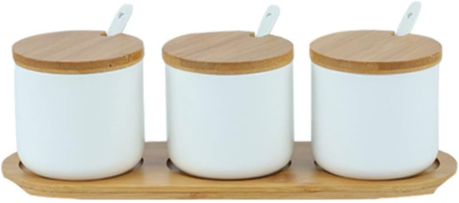 Ensemble 3 pots à épices en céramique 260 ml blanc Vendos85 - Mathon