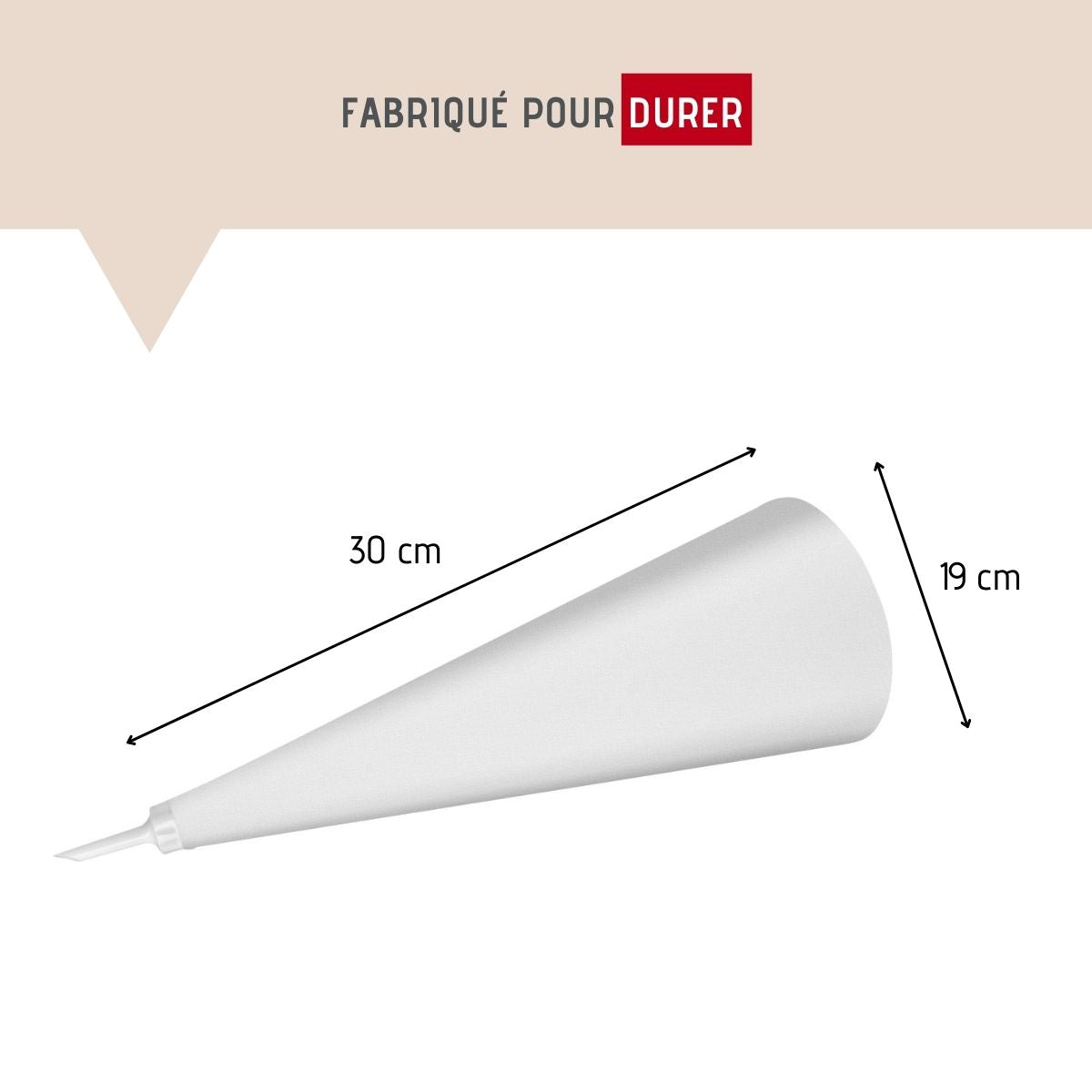 Poche à douille en coton et 4 douilles en plastique 30 cm  Pâtisserie FM Professional - Mathon - 3