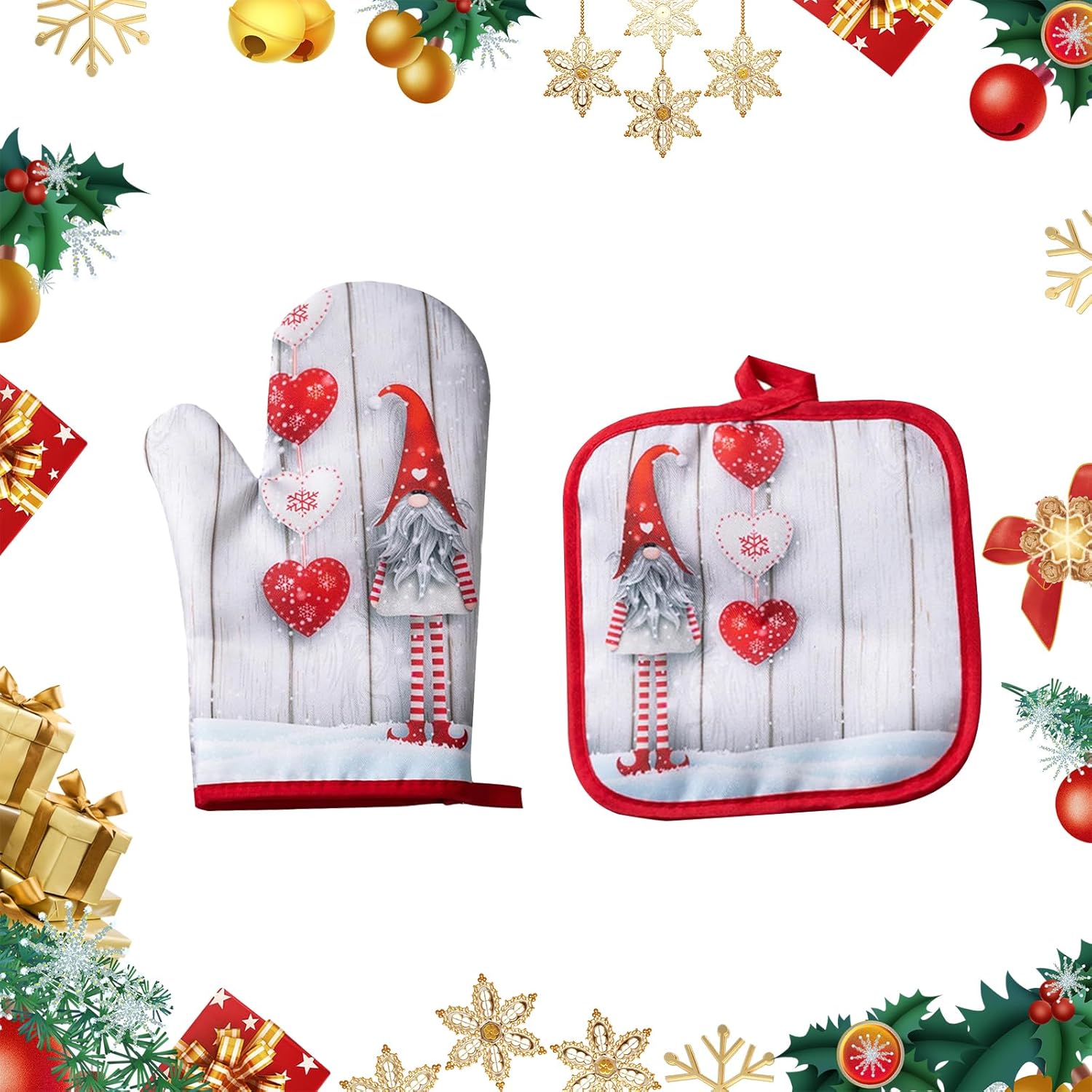 Gant et manique de cuisine Noël résistants à la chaleur Vendos85 - Mathon