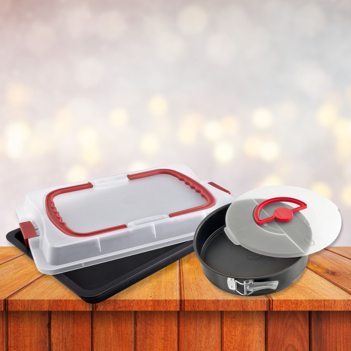 Plaque de cuisson rectangle avec couvercle et moule à manqué avec couvercle Dr. Oetker Bake and Go Dr. Oetker - Mathon - 4