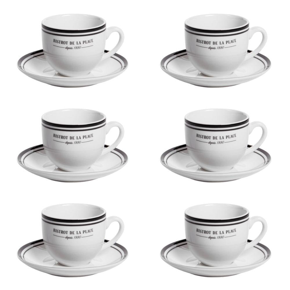Tasse avec soucoupe Bistrot 22 cl (lot de 6) Table passion - Mathon - 1