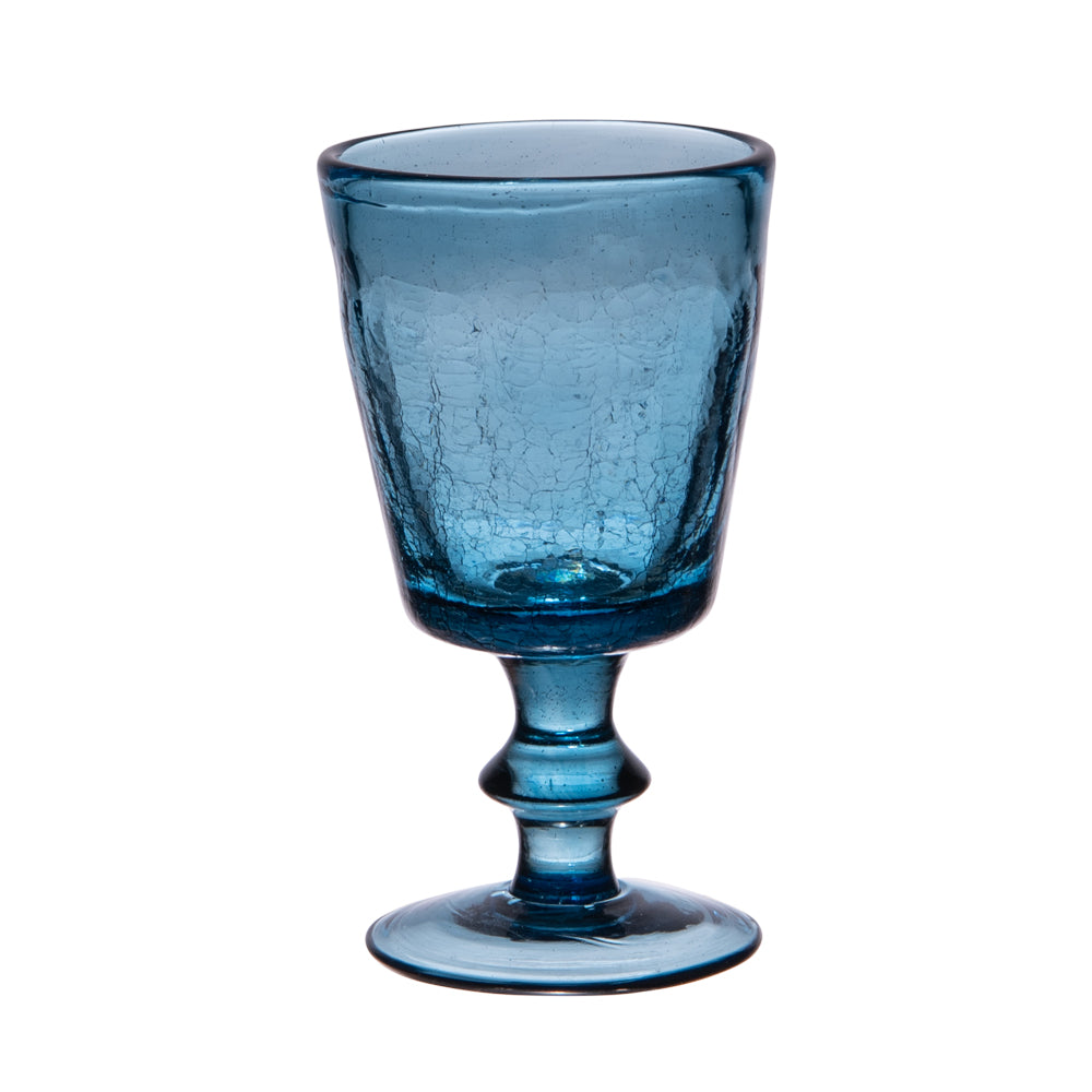 Verre à pied Lussan craquelé 17 cl bleu (lot de 6) Table passion - Mathon