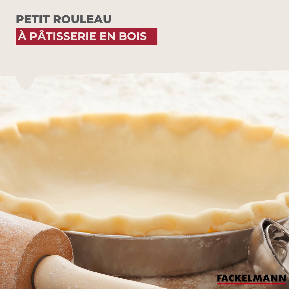 Petit rouleau à pâtisserie en bois 23,5 cm  Wood Edition Fackelmann - Mathon - 2