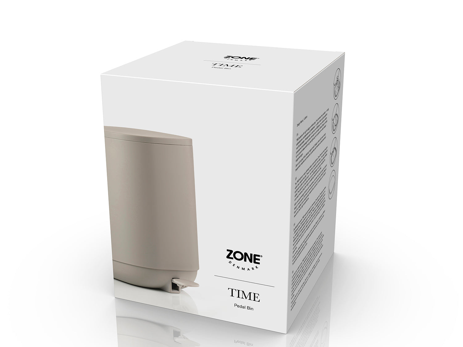 Poubelle à pédale TIME en abs Concrete Zone Denmark - Mathon - 3
