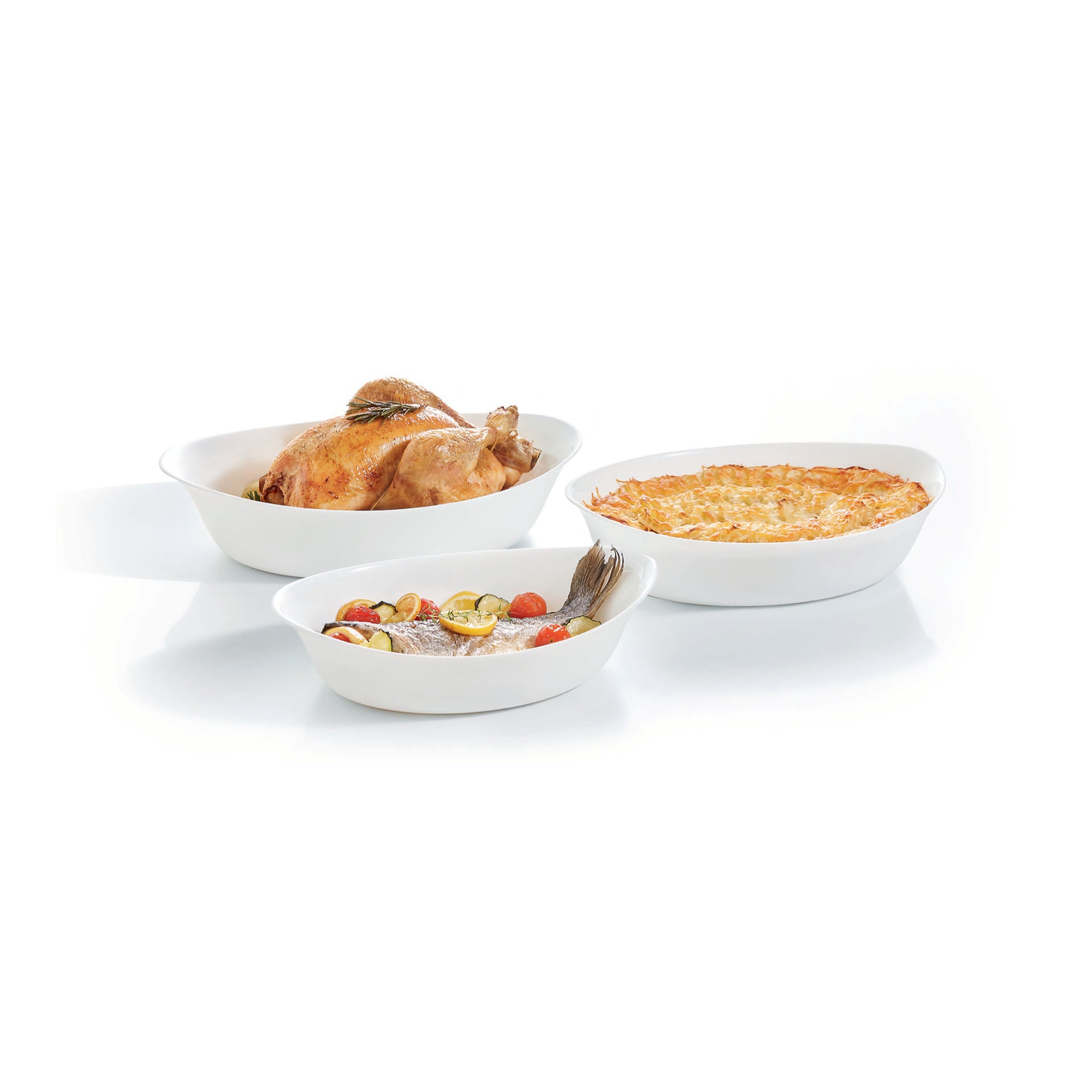 Set de 3 plats ovales 38x23, 32x20 et 29x17 cm Smart Cuisine Carine Luminarc Luminarc - Mathon - 1