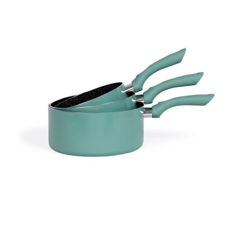 Set De 3 Casseroles - Livoo - Men125vs - Aluminium Revetement Antiadhésif - ø 16 - 18 - 20 Cm - Epaisseur 2,5 Mm - Manche De 1 Livoo - Mathon - 1