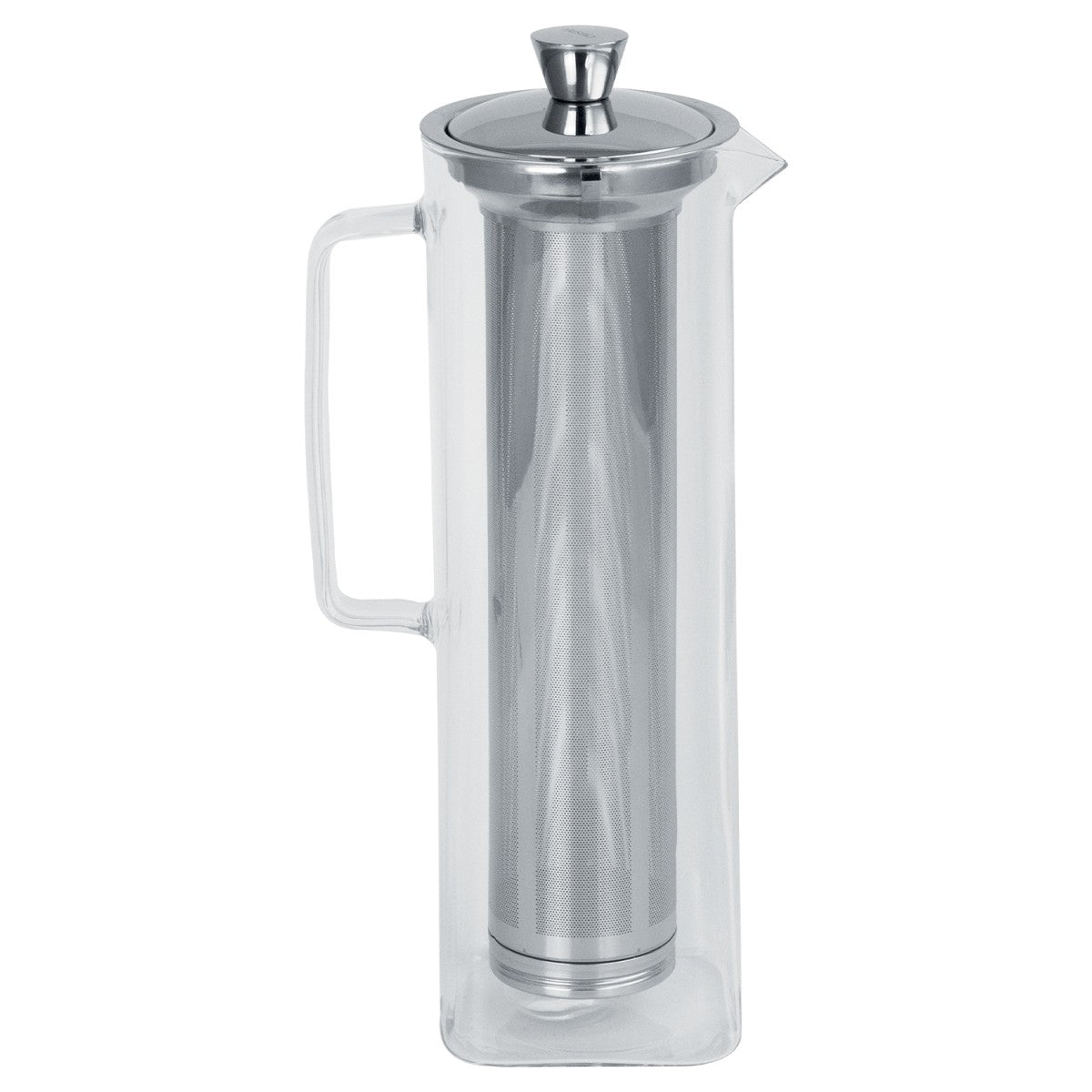 Long Island - théière en verre allongée avec filtre dévissable inox - Verre transparent Cristel - Mathon - 1