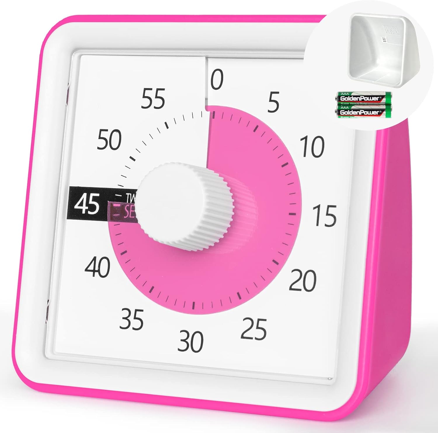 Minuteur de Compte à rebours de 7,6 cm avec Couvercle Amovible rose blanc Vendos85 - Mathon