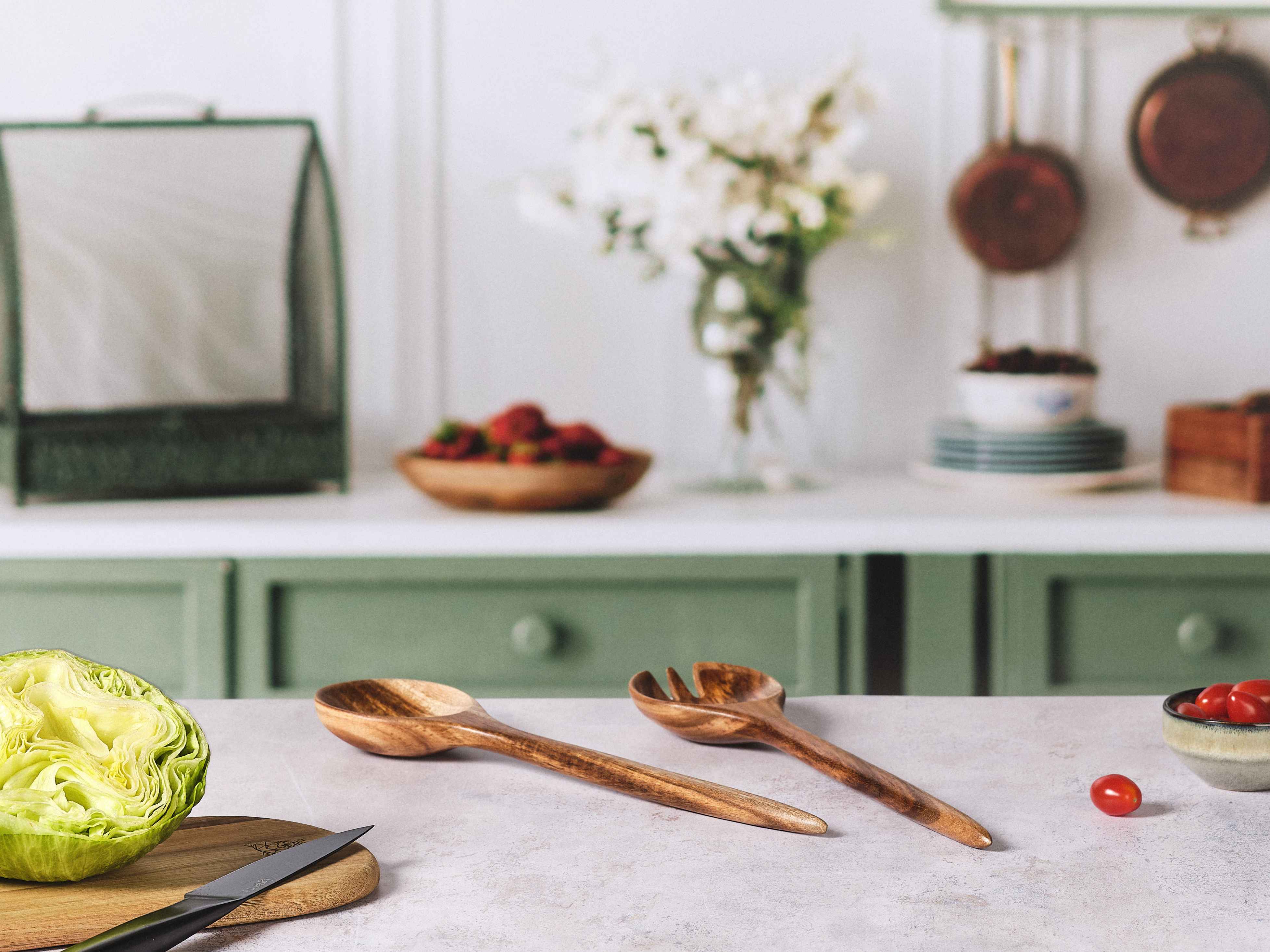 Couverts à salade en bois d