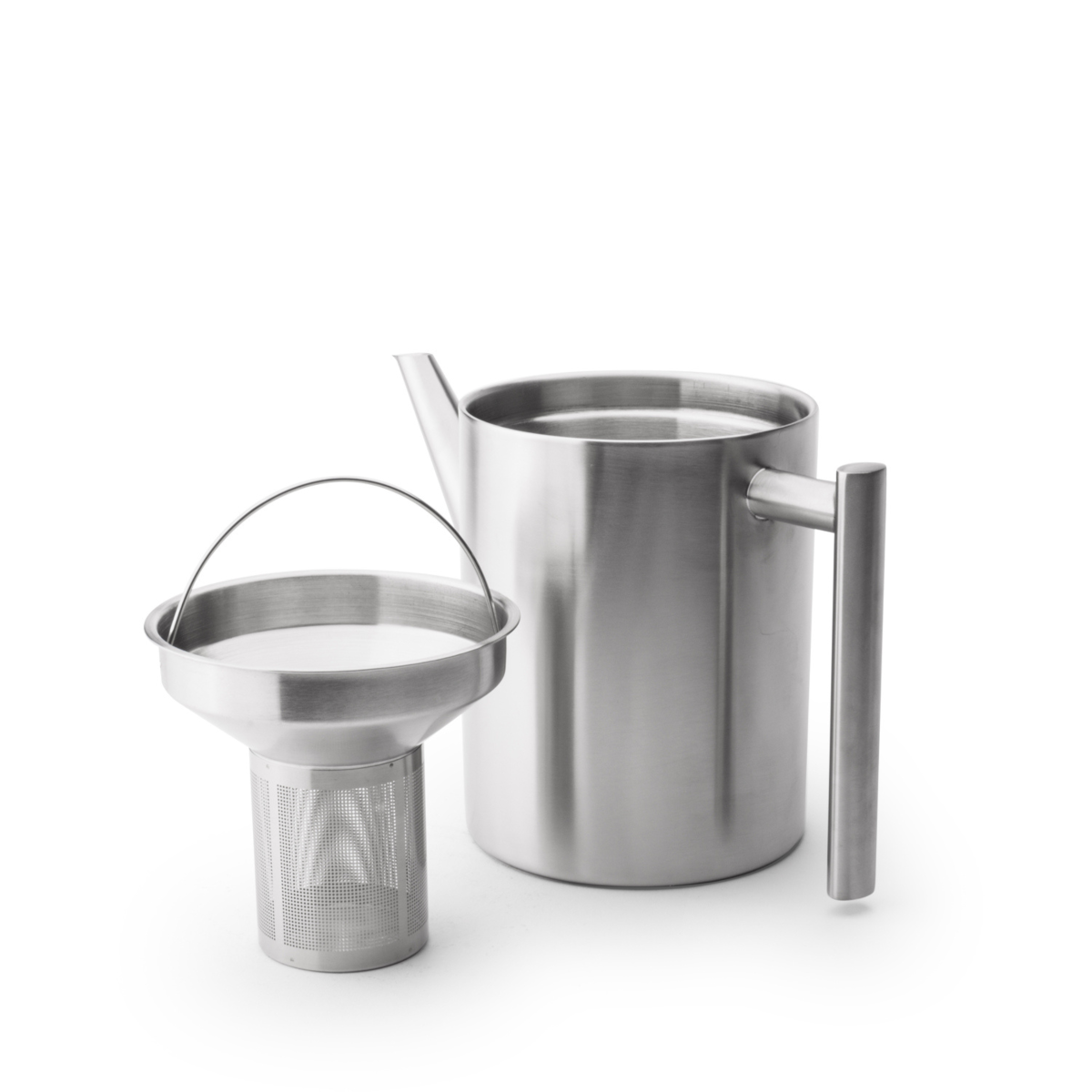 Minuet® - Théière Cylindre 1.2 L en métal satiné Bredemeijer - Mathon - 6