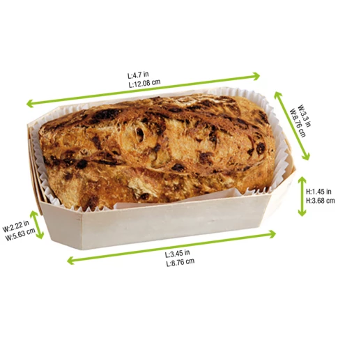 20Pcs - Moule de cuisson bois "Iseult" avec caissette papier  120x90x40mm 300ml FirstPack - Mathon - 2