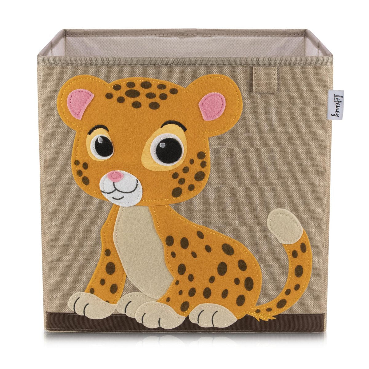 Boîte de rangement en tissu pour enfant "tigre" sur fond foncé, compatible Ikea Kallax Lifeney Fackelmann - Mathon - 1