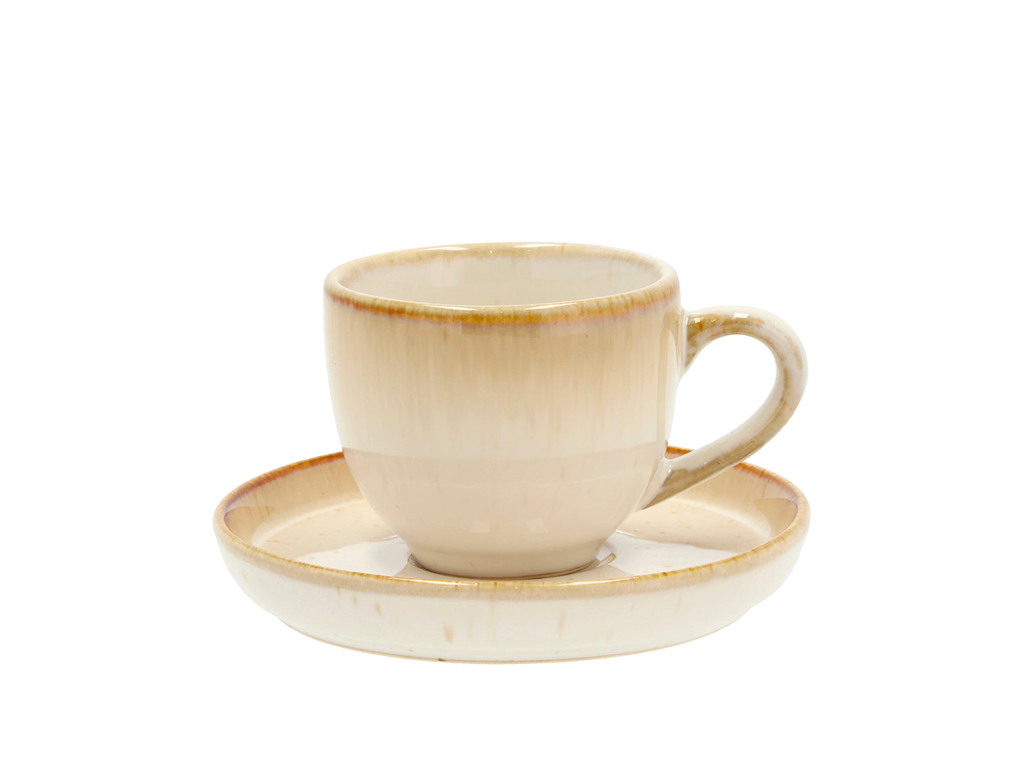 Tasse espresso avec soucoupe GASTRO en grès Crème Bitz - Mathon - 1