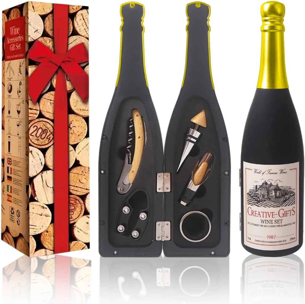 Ensemble d’accessoires vin 5 pièces en forme de bouteille Vendos85 - Mathon