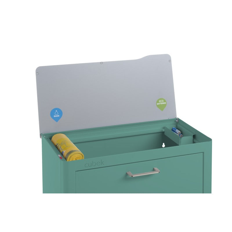 Poubelle cuisine de tri sélectif CUBEK, 4 compartiments de 20 litres, Turquoise Don Hierro - Mathon - 5