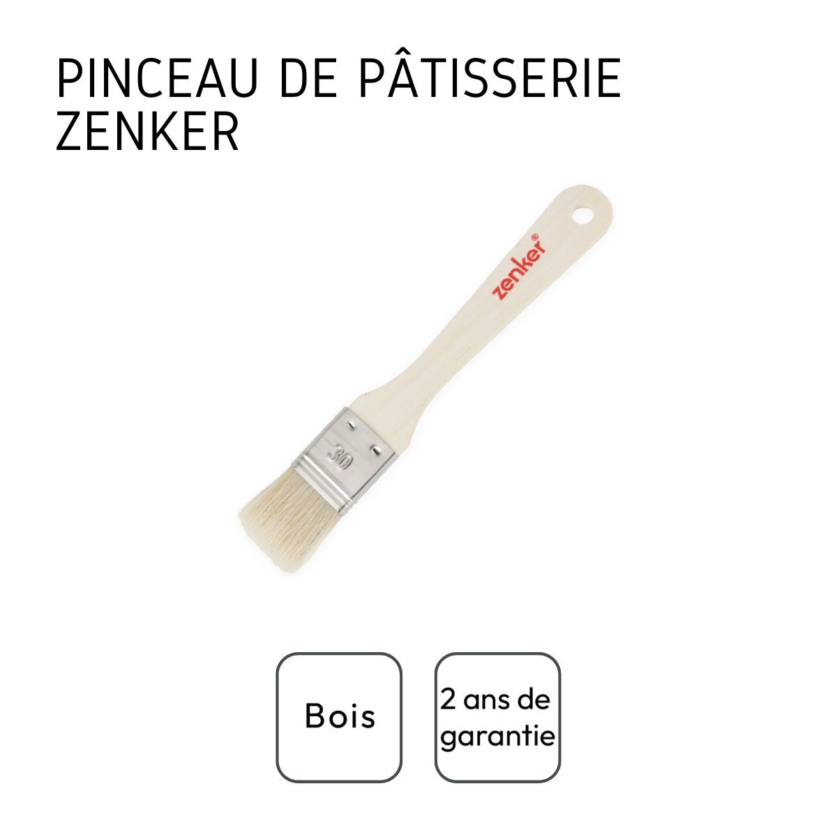 Pinceau de cuisine et de pâtisserie 18,5 cm en poils de porc Zenker Smart Pastry Zenker - Mathon - 4