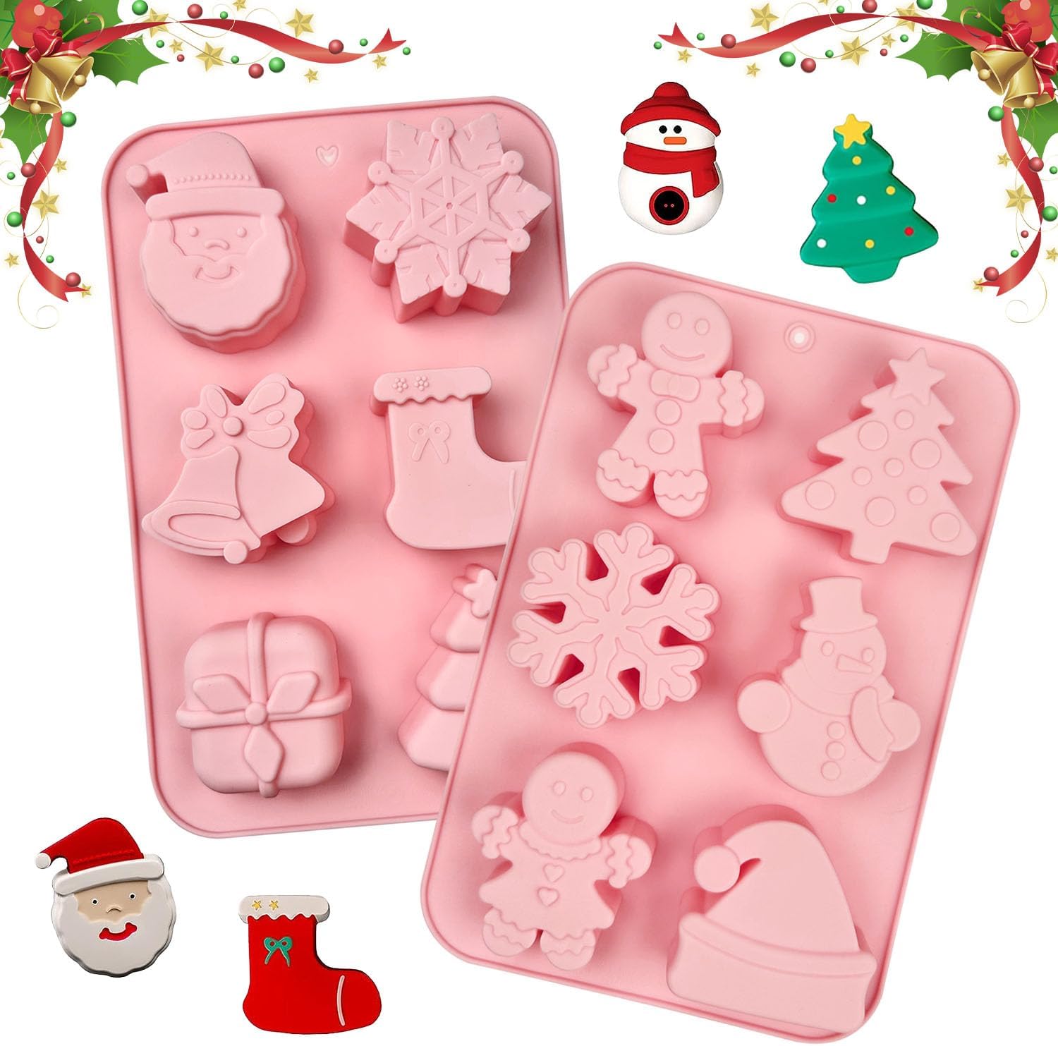 2 Moule en Silicone Noel, 6 Cavités Vendos85 - Mathon