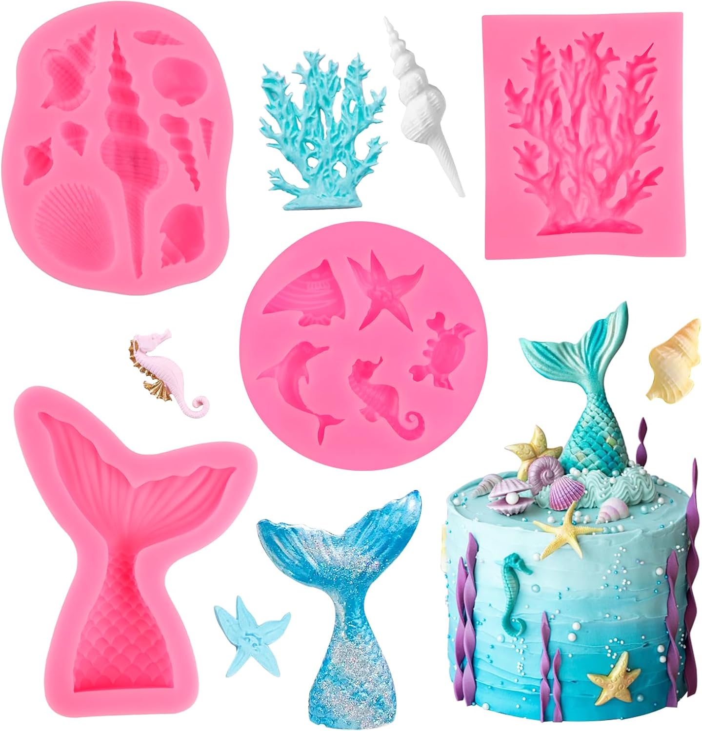 4 Moule Sirene Silicone Vendos85 - Mathon