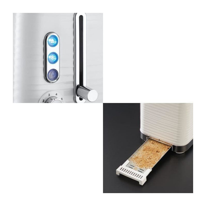 24370-56 Toaster Grille Pain Xl Inspire, Controle Brunissage, Decongele, Rechauffe, Chauffe Viennoiserie - Blanc Russell Hobbs - Mathon - 3