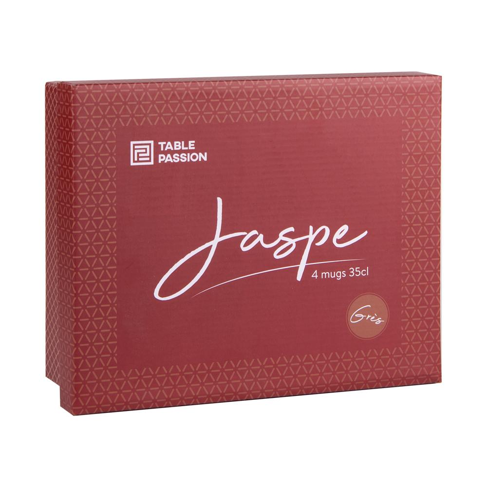 Coffret de 4 mugs Jaspe Rouge 35 cl Table passion - Mathon - 2