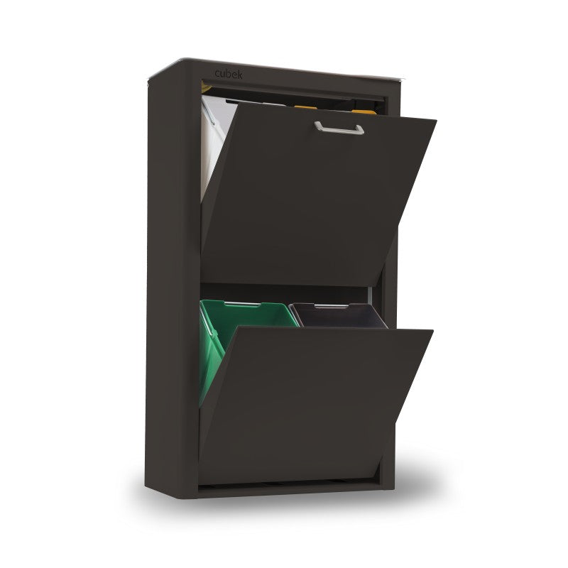 Poubelle cuisine de tri sélectif CUBEK, 4 compartiments de 20 litres, Noir Don Hierro - Mathon - 8