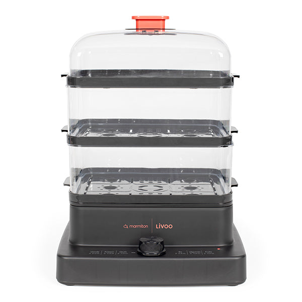 Cuiseur vapeur noir 12L 1200W DOC300 Livoo - Mathon - 1