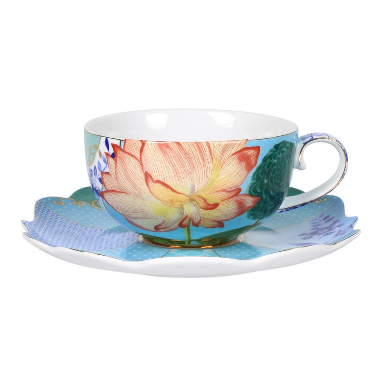 Lot de 6 Paires tasses  à thé (6 tasses + 6 sous-tasse) Royal Flowers - 225ml Pip Studio - Mathon