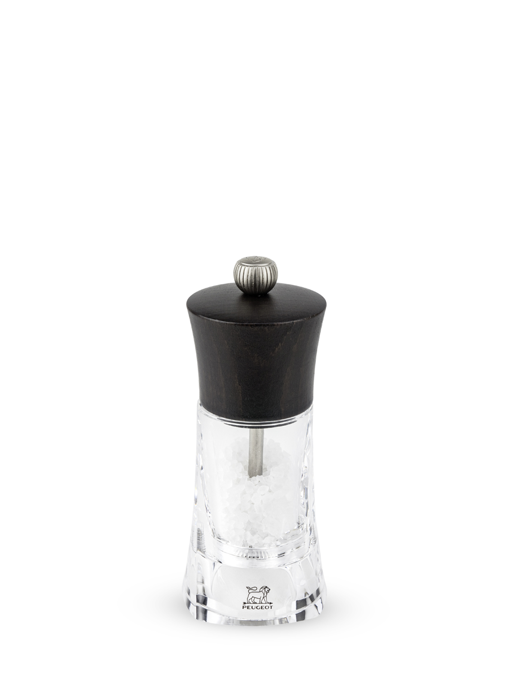 Oléron Moulin à sel manuel en bois et acryl couleur chocolat 14 cm Peugeot - Mathon - 1