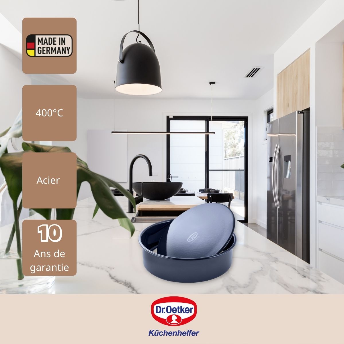 Ensemble de 2 Moules à manqué fond amovible 28 cm Dr Oetker Back Liebe Dr. Oetker - Mathon - 4