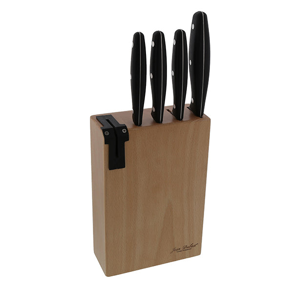Coffret de 4 couteaux de cuisine, bloc hévéa avec affûteur intégré Usual Jean Dubost - Mathon