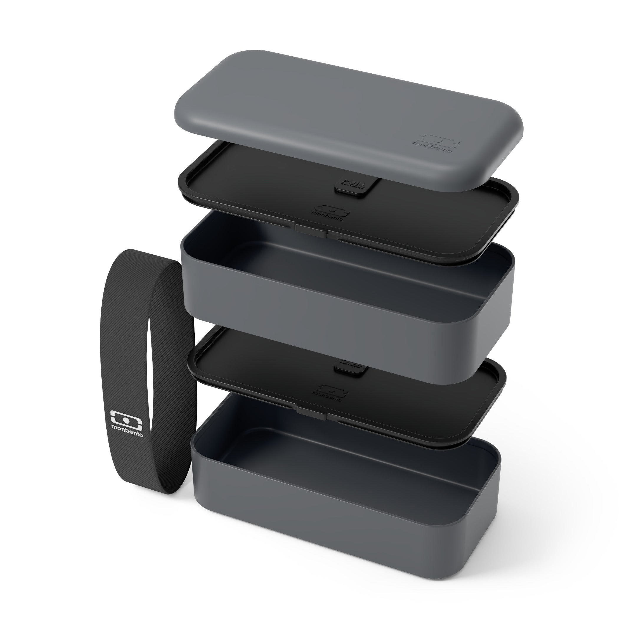 Set repas lunch box 2 étages 1L gris anthracite + accessoires Monbento - Mathon - 2