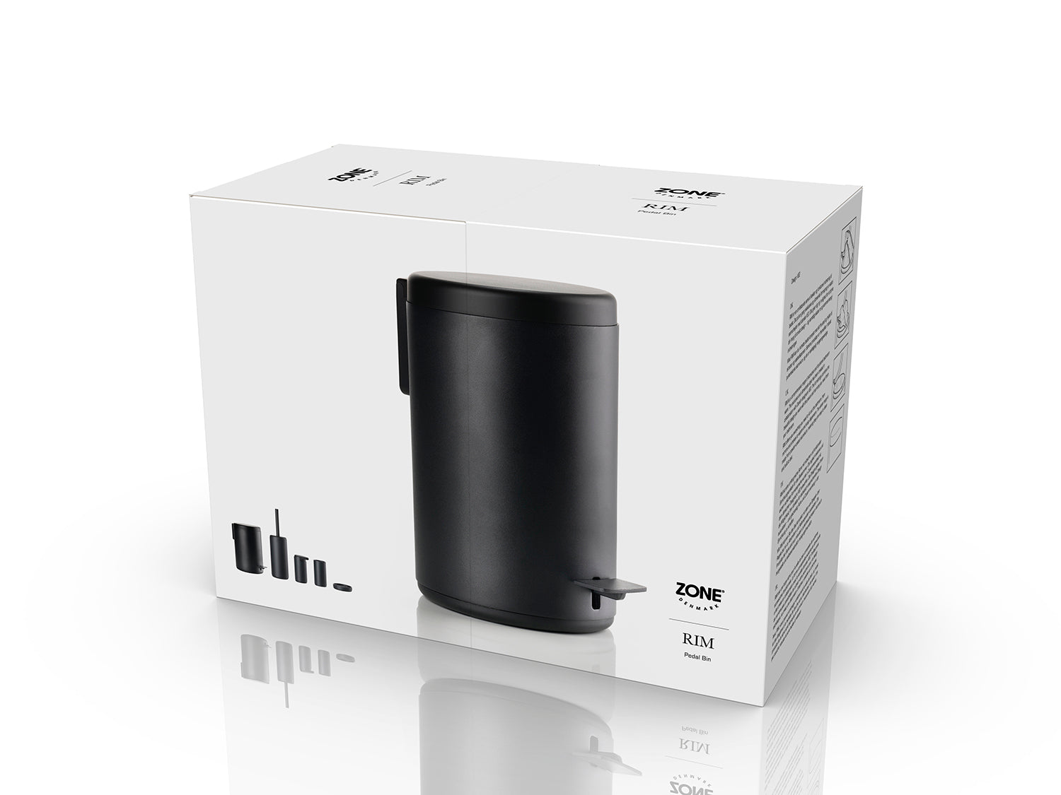 Poubelle à pédale RIM en aluminium et abs Noir Zone Denmark - Mathon - 5
