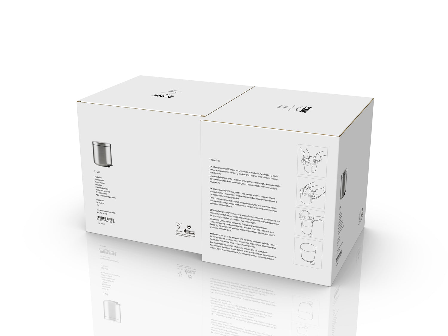 Poubelle à pédale Ume en SS304 Acier Zone Denmark - Mathon - 6