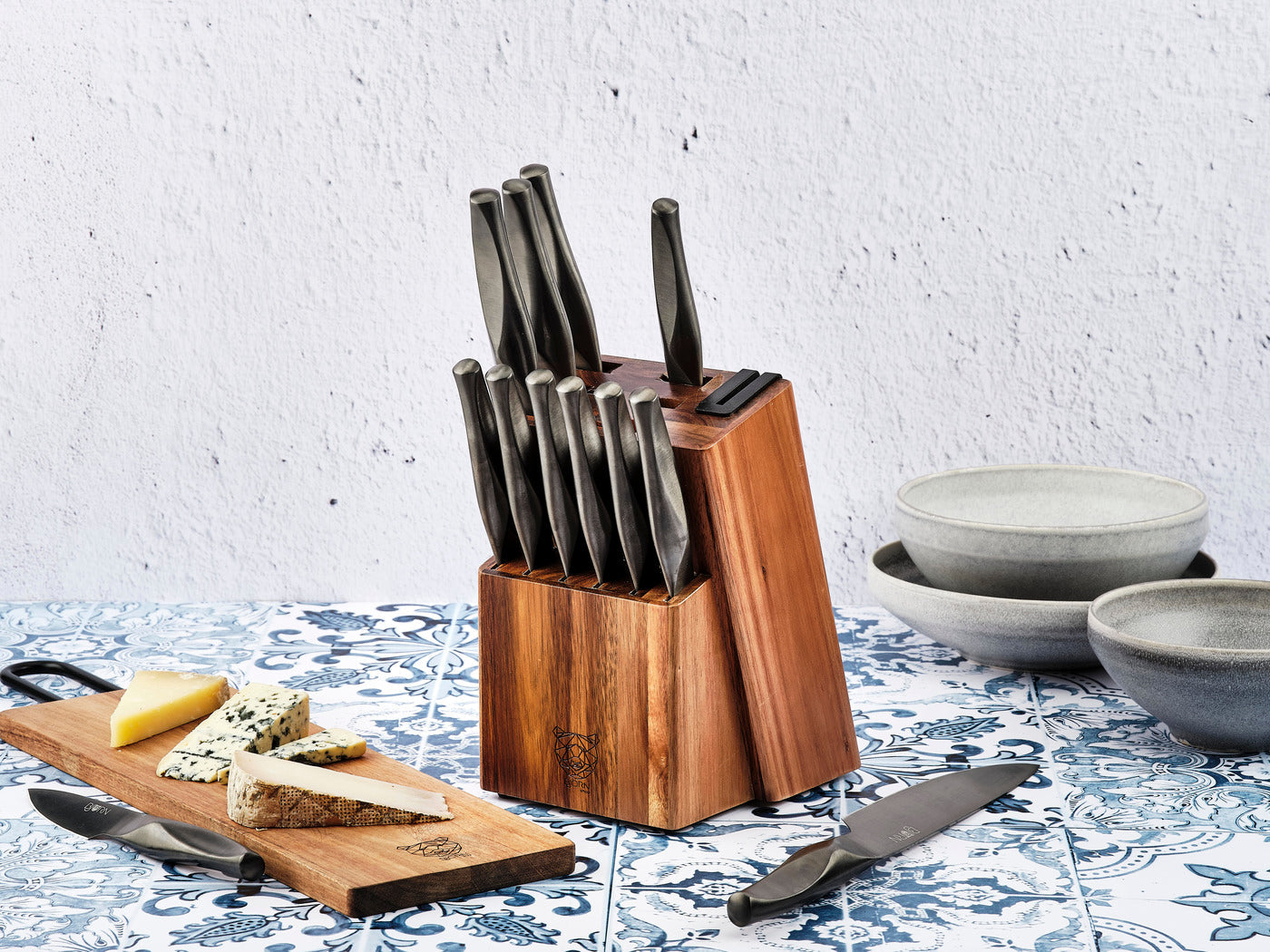 Lot de 6 couteaux à steak en inox gris D Björn - Mathon - 6