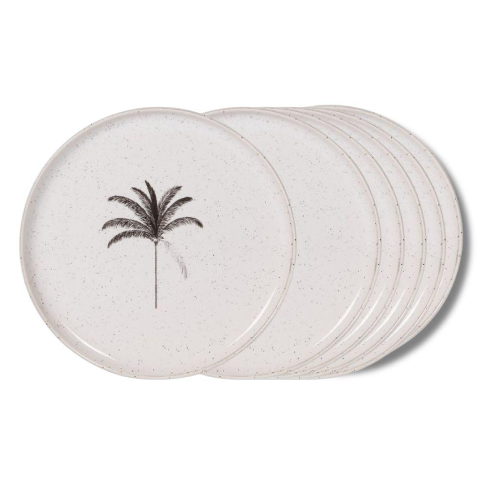 Assiette à dessert Palm 21 cm (lot de 6) Table passion - Mathon - 1